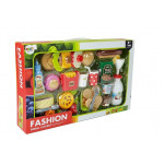 Súprava fastfoodu - hamburger, hot-dog, lievance